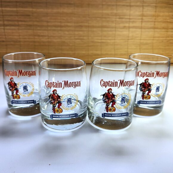 Captain Morgan Lowball Tumblers Nova Scotia's Spirit Tall Ships 2012 Rock Glass - Picture 1 of 8